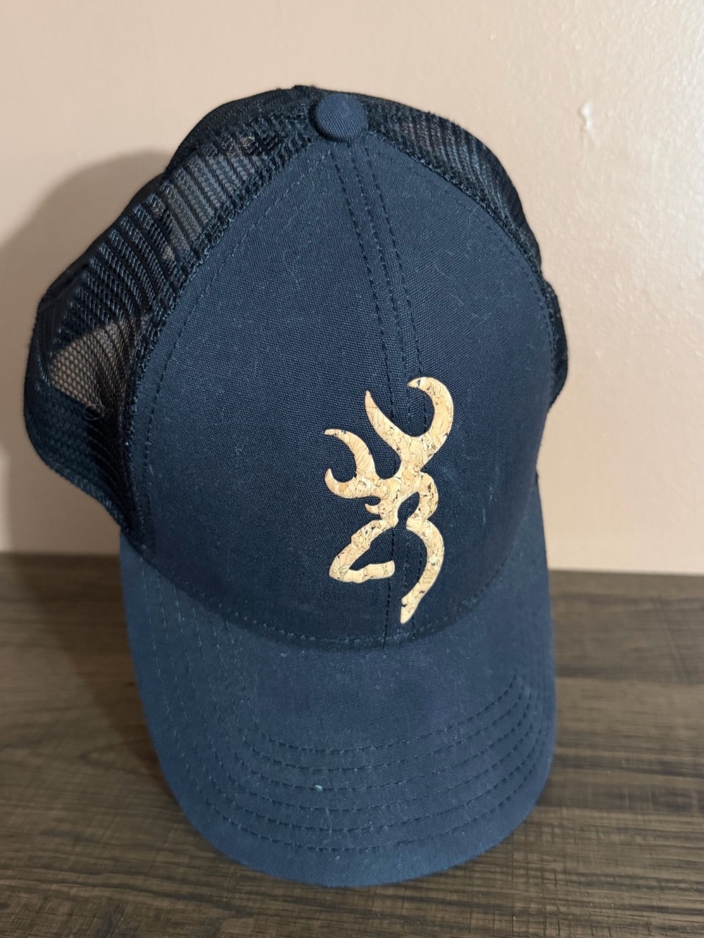 Men's Black Trucker Cap with Cork Browning Buckmark